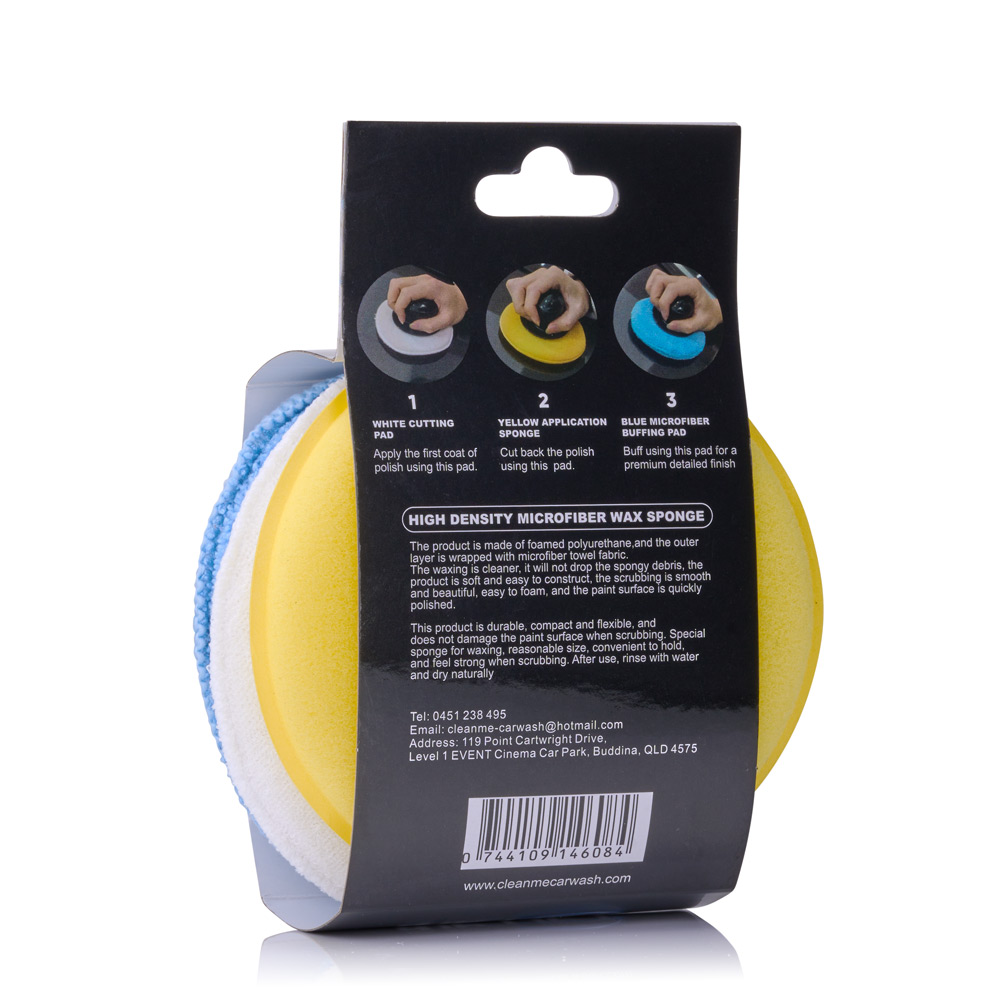 Premium Wax Applicator kit, Microfiber Foam with removable handle, - Image 2